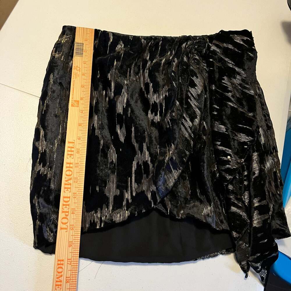 Bardot Black and Gold Lurex Leopard Ariella Mini Skirt Small 6 - Picture 6 of 9